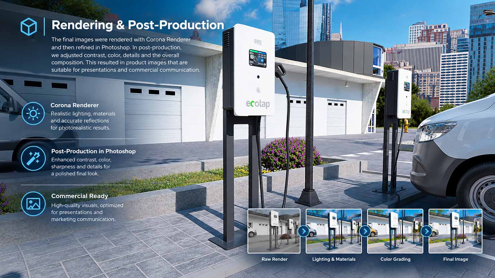 Fotorealistische 3D-rendering van de Ecotap DC30 Nuvia na post-productiebewerking