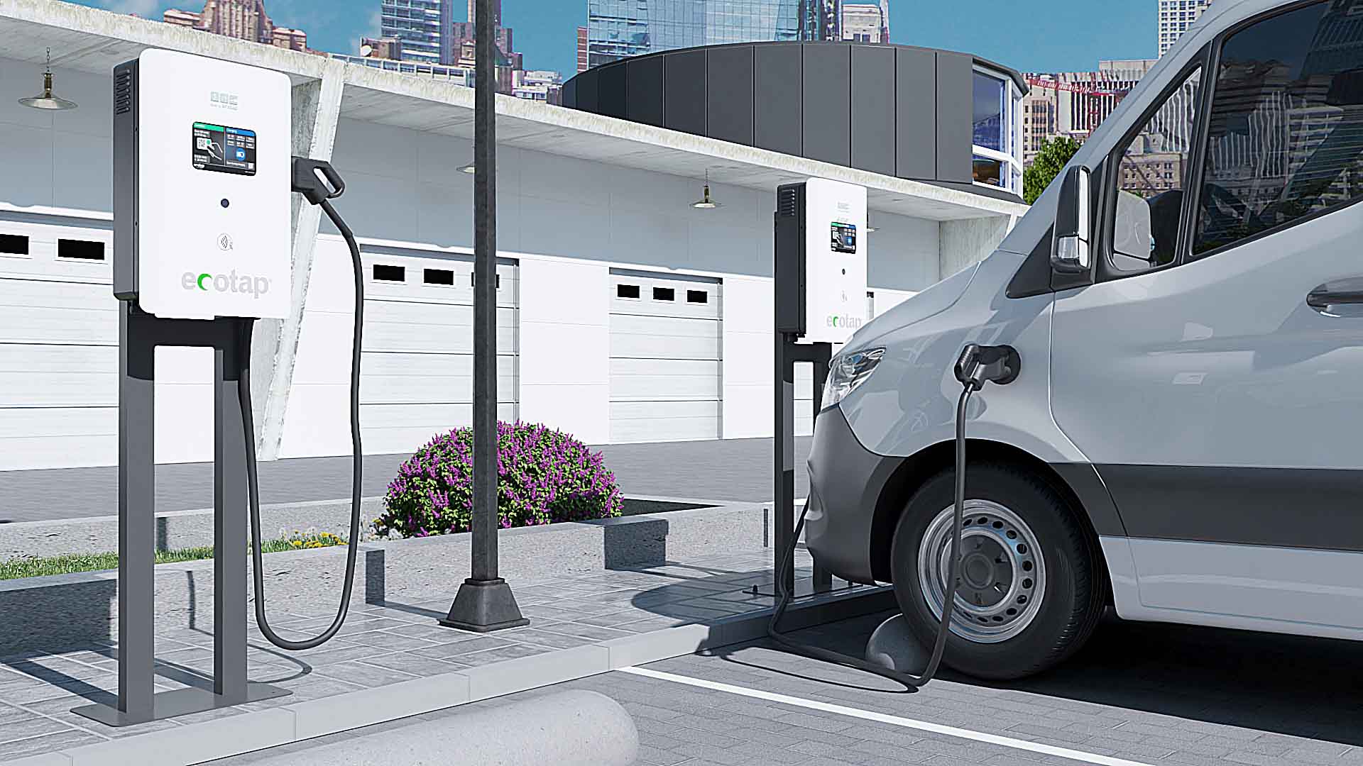 Fotorealistische 3D-render van de Ecotap DC30 Nuvia deur voor website en LinkedIn