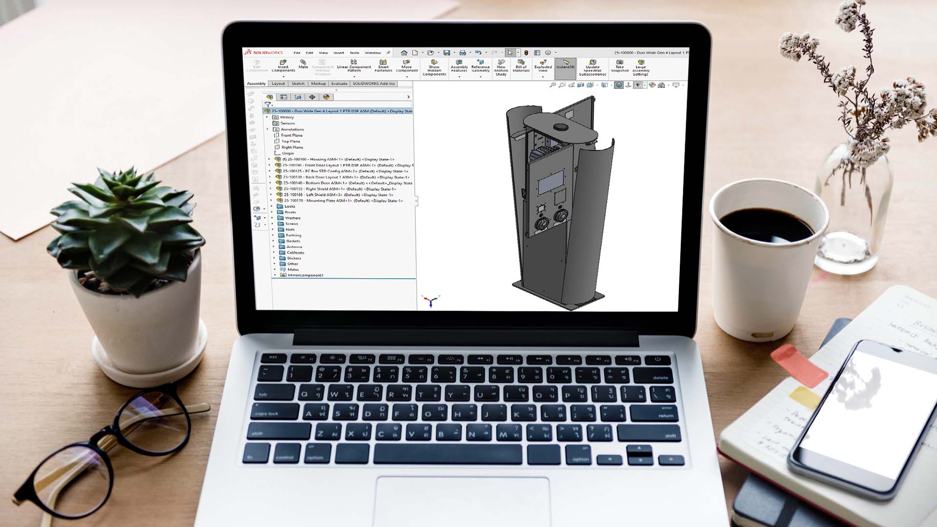 3D-CAD-ontwerp van het Ecotap DuoWide Nuvia laadstation