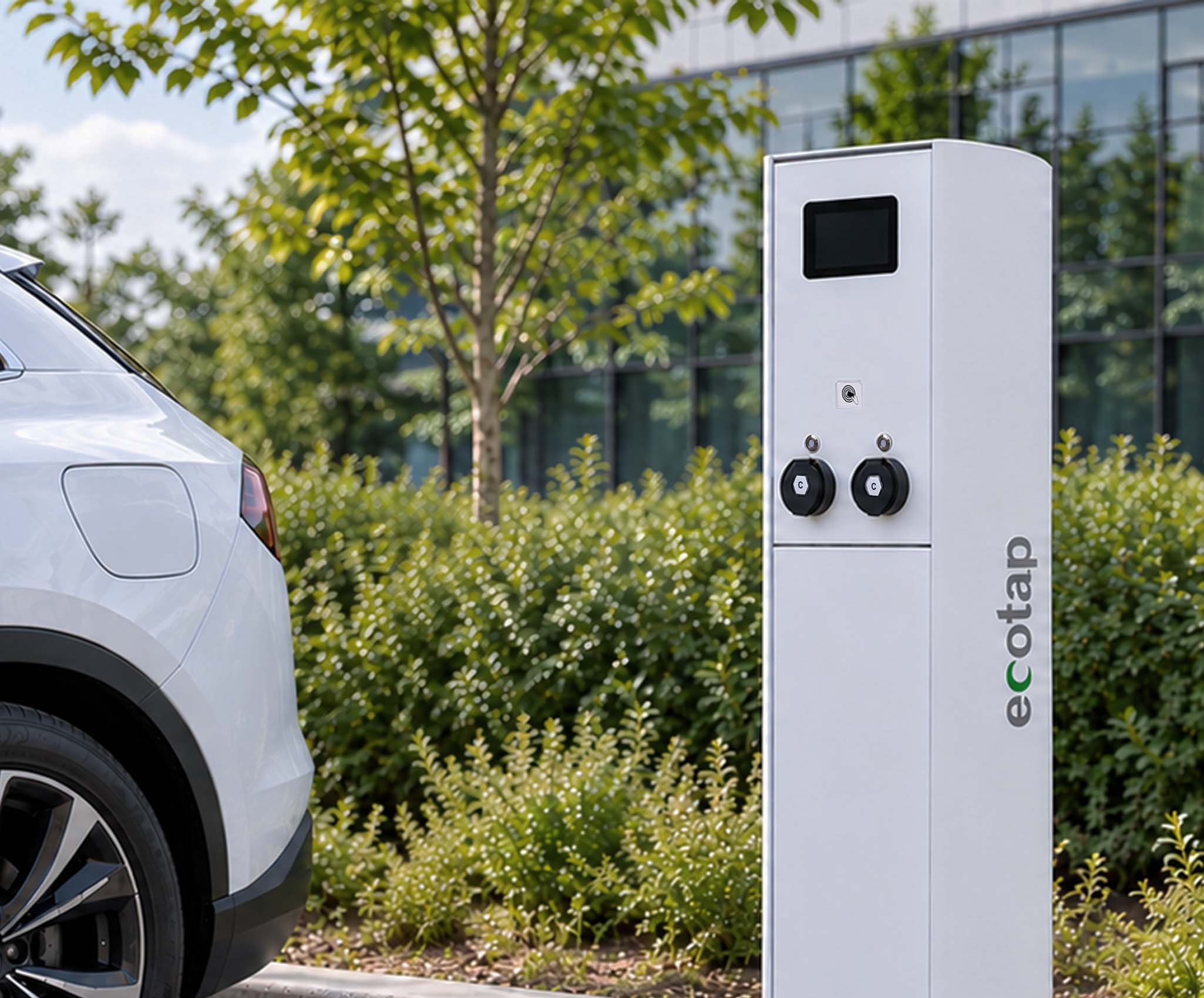 Mechanisch ontwerp van het Ecotap DuoWide Nuvia laadstation