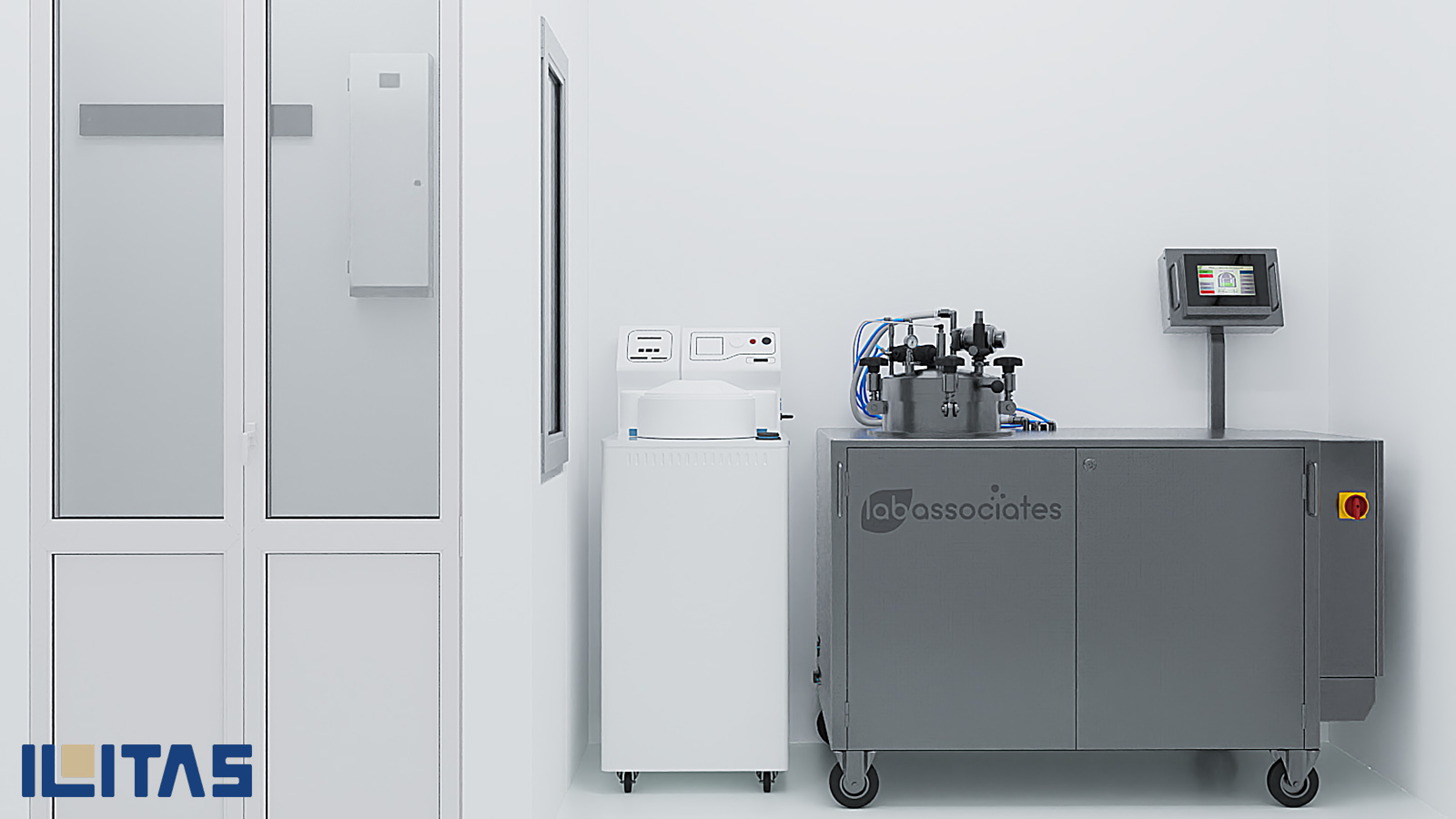 Industriële verwerkingsmachine in cleanroom omgeving