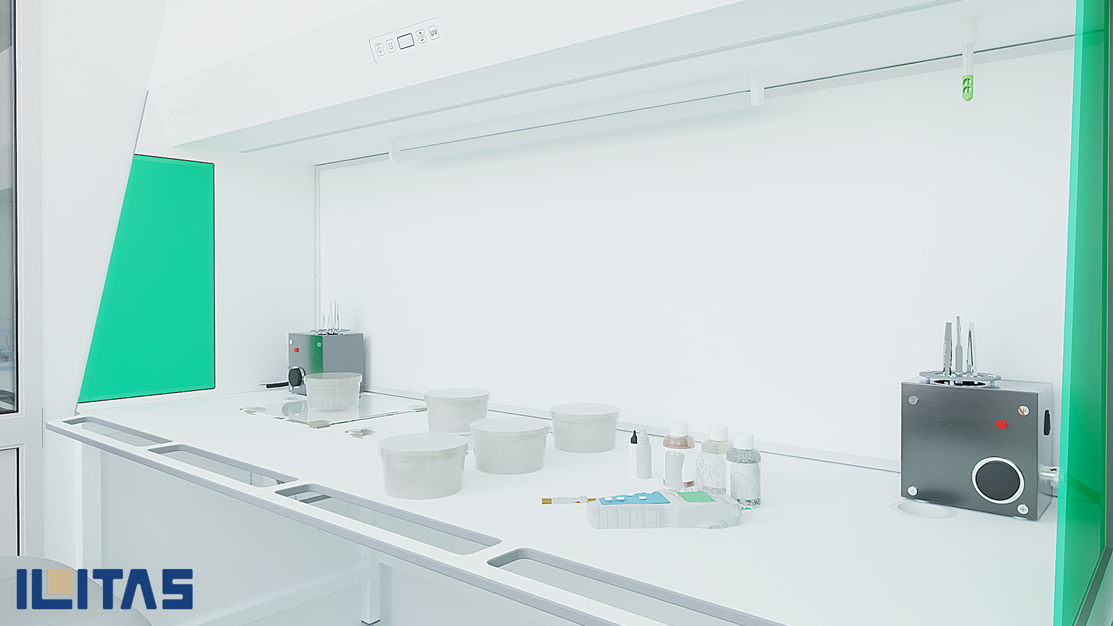 Steriele laboratoriumwerkbank in moderne cleanroom