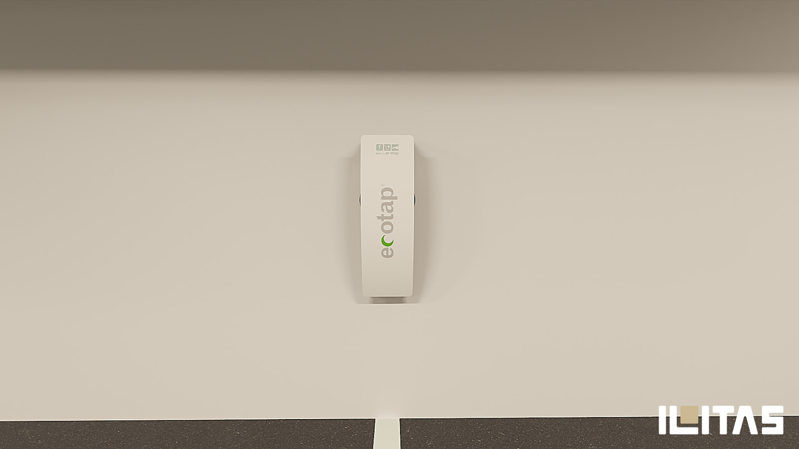 Ecotap Duo EV wallbox gemonteerd aan wand in garage